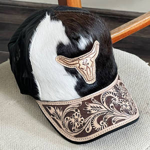 Gorra Trucker de Malla Transpirable con Parche de Cuero Grabado en Blanco y Negro, Estilo 2026, de 6 Paneles, con Cierre Ajustable, para Verano, Venta al por Mayor - Product Image 3