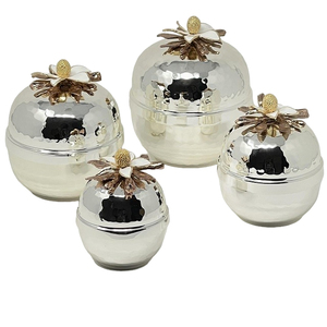 Metal Chocolate Bowl With Lid Perfect For Family Dining Room <b>Table</b> Candy Dry Fruit Display And Gifting - Product Image 3