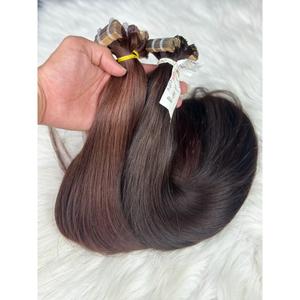 Extensions à bandes adhésives Anh Hair A21 sans couture, lisses comme des baguettes, en cheveux humains vierges vietnamiens doublement étirés, brun chocolat, vente en gros - Product Image 1
