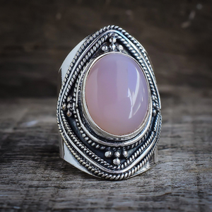 Pink Rose <b>Quartz</b> 925 Sterling Silver Natural Gemstone Jewelry <b>Ring</b> January Birthstone Gift For Valentine Day - Product Image 1