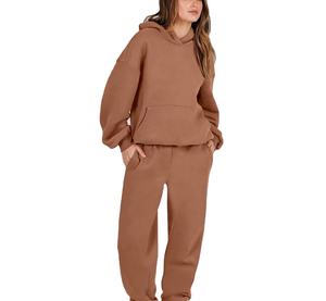Fabrication de vêtements de haute qualité, survêtement pour femmes très vendu, polyester et coton, logo personnalisé, survêtement uni teint - Product Image 2