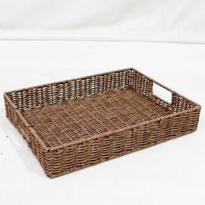 Plateau ottoman en rotin écologique, de haute qualité, multi-usages pour le salon, table basse, présentoir - Product Image 1