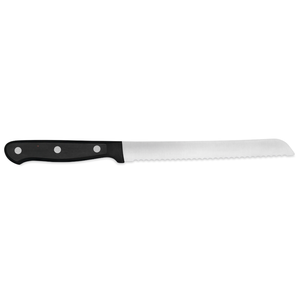 Couteau utilitaire dentelé de 6 pouces en acier inoxydable, lame tranchante, manche noir à triple rivet, multi-usages pour pain, sandwichs et découpe en cuisine - Product Image 2