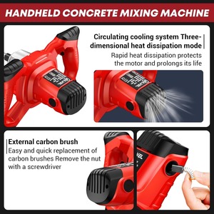 Bétonnière, mélangeur à béton électrique 2300W max avec 6 vitesses réglables, mélangeur à mortier portable, mélangeur à boue manuel 110V - Product Image 5