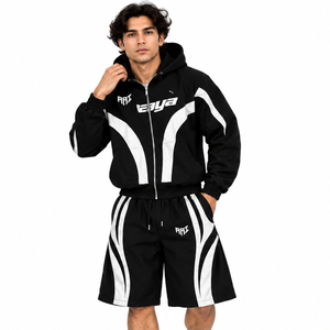 Custom Manufacturers Polyester Men <b>Summer</b> Windbreaker Jacket & Waterproof Shorts Lightweight Streetwear Nylon Jackets & <b>Hoodies</b> - Product Image 1