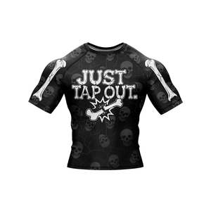 White and Black BJJ Professional Training Men Women Kingz Rash Guard Ranked Short <b>Sleeve</b> Rashguard - Product Image 3