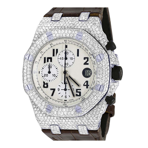 Montre Moissanite Iced Out VVS Diamant Hip Hop Modèle Premium Homme Acier Inoxydable Quartz Bracelet 20mm Cadran Verre - Product Image 3