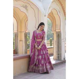 Diseñador Rosa Lenhanga Choli Conjunto de Mujer - Product Image 3