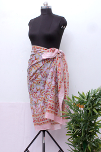 Women 100% Cotton Hand Block Print <b>Sarong</b> Floral Beach <b>Wrap</b> Lightweight Pareo Summer Cover Up Shawl. - Product Image 5