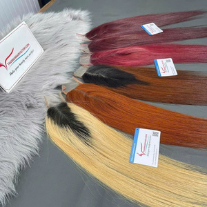 Extensions de cheveux naturels vietnamiens HD Lace Closure, disponibles en stock, avec raie au milieu, couleur très tendance - Product Image 6