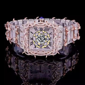 Luxury Unisex Diamond Quartz <b>Watch</b> Square Stainless Steel <b>Case</b> Analog Roman Numeral Dial Sapphire Crystal Jewelry Clasp 20mm - Product Image 1