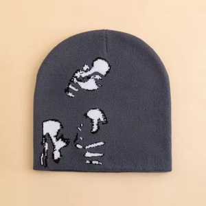 Bonnet unisexe pour adulte 56-58CM, motif original, en acrylique, style décontracté, tricoté à la machine, broderie - Product Image 1