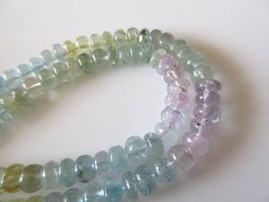 Cuentas Redondas Lisas de Aguamarina Natural en Tonos Rosa, Azul y Amarillo, Cuentas de Morganita para la Elaboración de Joyería - Product Image 3