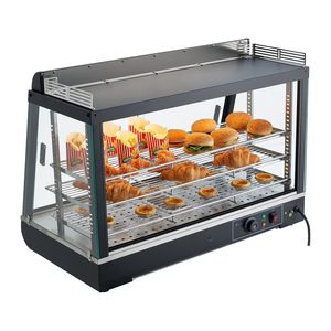 Espositore Scaldavivande Commerciale a 3 Livelli con Luci LED, 1400W, Vano Superiore, Ripiani Regolabili, Controllo Temperatura 86-185°F, Metodo Manuale - Product Image 1