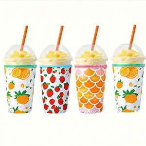 Beverage <b>Cooler</b> Sleeve Reusable Neoprene Iced for Hot Cold <b>Drinks</b> Sleeve Custom Pattern for Coffee and More 16-32oz - Product Image 6