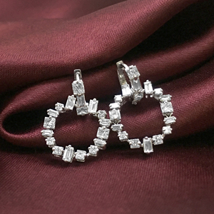 Natural Diamond <b>Drop</b> Dangle Earrings 2.05 Cttw 925 Sterling Silver G-H Color Prong Set Trendy Wedding Wholesale Jewelry - Product Image 1