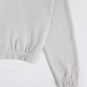 Sudadera con capucha Harajuku para mujer, de invierno, larga, con logo frontal, 100% algodón, forro polar, con bolsillo, sin cordón, parte inferior corta, elástica - Product Image 3