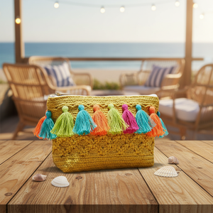 Bolsa de Cosméticos Reutilizable de Yute con Cierre, Organizador de Maquillaje - Product Image 2