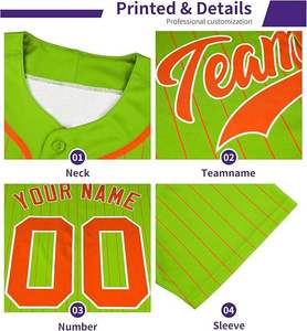 Maillot de baseball vert personnalisé en Spandex/Coton/Bambou, séchage rapide, respirant, avec nom et numéro d'équipe personnalisés, impression par sublimation, boutonnière - Product Image 1