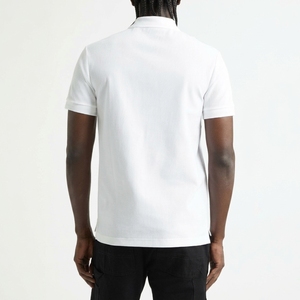 Polo en coton blanc à manches courtes pour homme, couleur unie, décontracté, tissage Oxford, anti-plis, coupe classique - Product Image 2