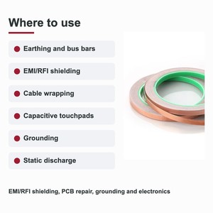 TECHINSTRO เทปทองแดงนำไฟฟ้า 6 มม. x 15 ม. พร้อมกาวนำไฟฟ้าสำหรับป้องกัน EMI ซ่อมแซม PCB สายดิน CFT-006 - Product Image 5