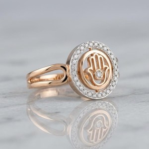 Bague Main de Fatma en Moissanite de Haute Qualité, Argent 925 Plaqué Rhodium, Symbole de Protection, Cadeau pour Fête Religieuse - Product Image 2