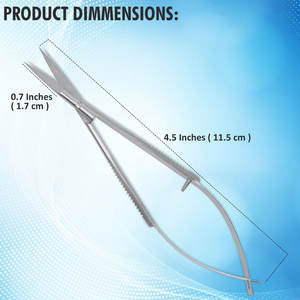 Tijeras Profesionales de Precisión con Hoja Curva y Punta Afilada de Acero Inoxidable con Microresorte para la Eliminación de Cutículas y el Cuidado de Cejas - Product Image 2
