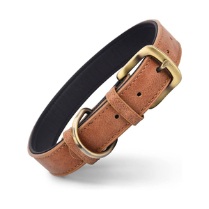Colliers en cuir vintage pour chiens, accessoires pour animaux de compagnie, personnalisation de marque, fournisseur en ligne, colliers en cuir pour chiens. - Product Image 5