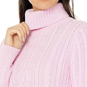 Suéter Clásico de Manga Larga Ligero y Transpirable de Primera Calidad, 100% Algodón, Cuello Alto para Mujer - Product Image 2