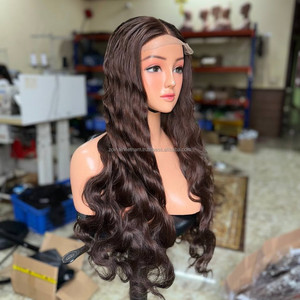 Perruques en cheveux humains ondulés, cheveux vierges vietnamiens, perruques Lace Front, perruque longue, densité 210% 250%, lisses ou bouclées, personnalisables, haute qualité - Product Image 1