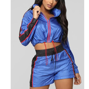 Men Waterproof Knitted Woven <b>Tech</b> <b>Wear</b> Embroidery Short Set Reflective Windbreaker <b>Jacket</b> Pants Streetwear Custom OEM Supply - Product Image 4