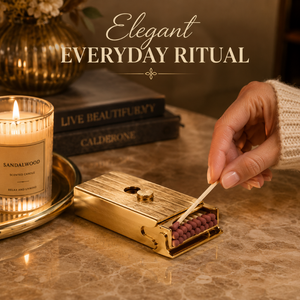 Luxury Premium Gold Metal Match Box Holder Decorative Sliding Match Case Elegant Home Decor Accessory Premium Refillable Design - Product Image 4