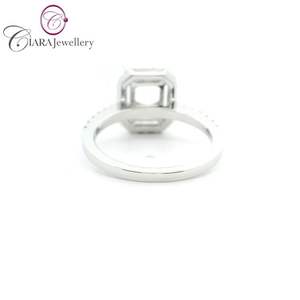 แหวนทองคำขาว 18K แท้ ประดับเพชรแท้ทรงกลมเจียระไนแบบบริลเลียนท์ ขนาด 8.0 x 6.0 มม. สไตล์คลาสสิก สำหรับงานแต่งงานและงานปาร์ตี้ ขายส่ง - Product Image 3