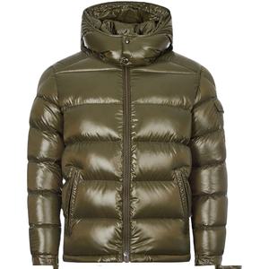 Chaqueta acolchada para hombre de invierno con logotipo personalizado y burbuja acolchada con cuello levantado y abrigo de lona cálido para exteriores - Product Image 1