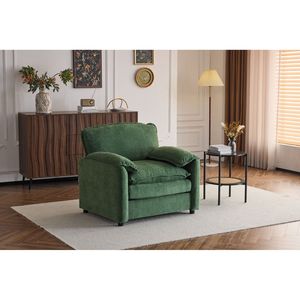 Chaise longue moderne en chenille surdimensionnée de 38 pouces, support à dossier haut, coussins de confort épais, siège large pour chambre de lecture confortable - Product Image 3