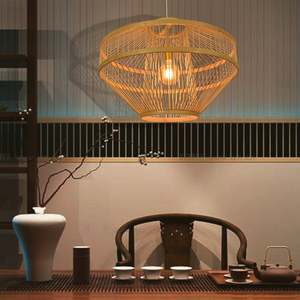 Abat-jour en bambou et rotin, best-seller, lampe suspendue naturelle tressée pour la décoration d'hôtels et de centres de villégiature - Product Image 5