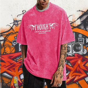 Mens Acid Wash Tshirt Oversized Vintage Graphic T-Shirts Cool Grunge <b>Rose</b> Floral Shirt Trendy Y2K Streetwear Tee <b>Tops</b> - Product Image 2