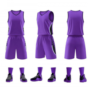 Conjunto de Uniforme de Baloncesto Personalizado Auténtico, Transpirable, Tallas Grandes, Absorbe la Humedad, 100% Poliéster, Tela Twill - Product Image 2