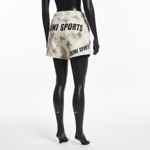 กางเกงขาสั้นผ้าฝ้ายฟลีซเนื้อหนัก 320 GSM สีเทาฟอกกรด พร้อมโลโก้สกรีนแบบกำหนดเอง - Product Image 5