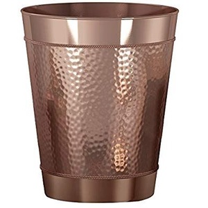 Elegant Decorative Portable Aluminum Waste <b>Bin</b> Open Top Geometric Pattern High Traffic Areas <b>Large</b> Volume Bulk Garbage Lobby - Product Image 3