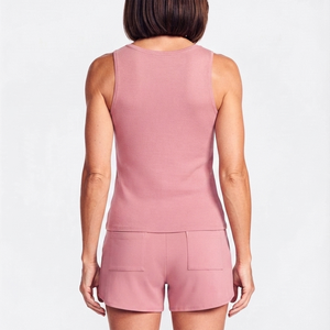 Comfy And Stylish Women <b>Set</b> Soft Touch Fabric Stretchy Material Double Best Tank Top And Shorts <b>Set</b> For Women's - Product Image 2