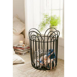 Panier à boissons décoratif pour la maison multi-rangements à usage intérieur Paniers cylindriques en fil de fer Conteneur et poubelle multifonctionnels - Product Image 1