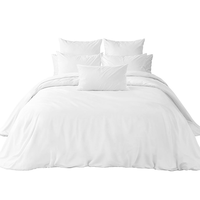 Ensemble de literie d'hôtel en polyester blanc de haute qualité 300TC, OEM ODM, vente en gros, doux, respirant, durable, linge de lit de luxe personnalisable