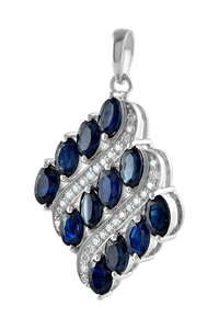 Diamond and <b>Ruby</b> Pendant in 92.5 Sterling Silver KLSP-50478 - Product Image 6