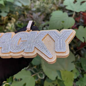 Pendentif personnalisé en moissanite avec nom, style Hip Hop, breloques VVS Iced Out, pendentif lettre en argent 925, pendentif en moissanite sur mesure - Product Image 4