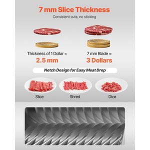 Affettatrice Professionale per Carne con Lama in Acciaio Inox da 7 mm SJY-DQ90, Set Completo Incluso - Product Image 3