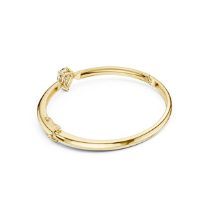 Bracelet Solitaire de Luxe en Or Jaune avec Cristal Rond Taillé pour Femme – Élégant Bijou pour Mariage et Anniversaire - Product Image 3