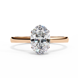 Bagues en diamant, bague de fiançailles, or massif 14 carats, diamant de laboratoire 2,5 carats, taille ovale et taille brillant rond, collection de bijoux en diamant. - Product Image 3