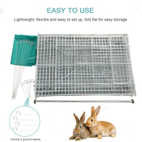 Grand poulailler pliable en fer pour l'extérieur avec couverture résistante aux intempéries, bac en plastique et motif animalier pour jardin
