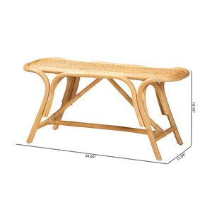 Banquette en rotin de ferme côtière artisanale pour patio - Product Image 4